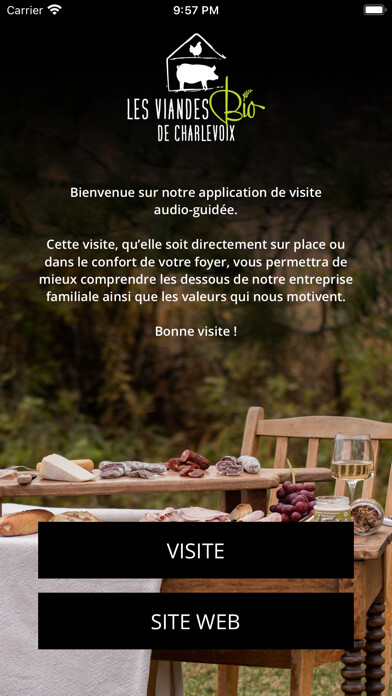 Emulate iPhone app Les Viandes Biologiques using MyAndroid