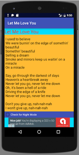 Emulate Android APK Let Me Love You