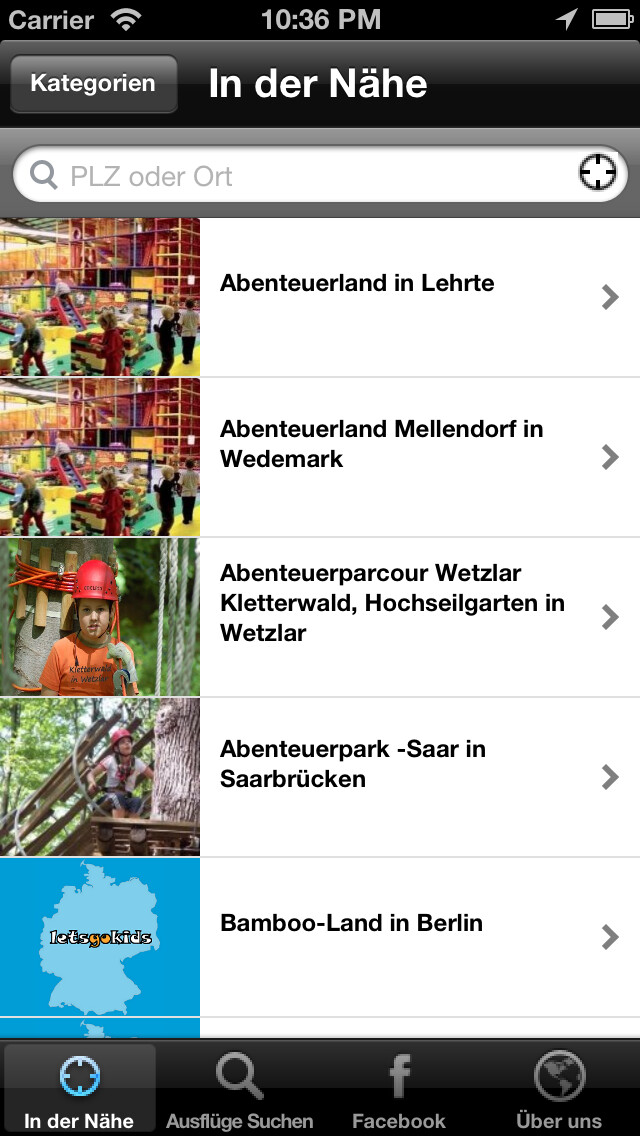 Emulate iPhone app Letsgokids.de Free - Ausflugsziele für die ganze Familie using MyAndroid
