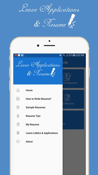 Emulate iPhone app Letter, Application & Resume using MyAndroid