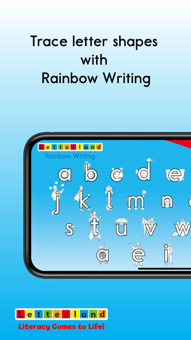 Emulate iPhone app Letterland Rainbow Writing using MyAndroid