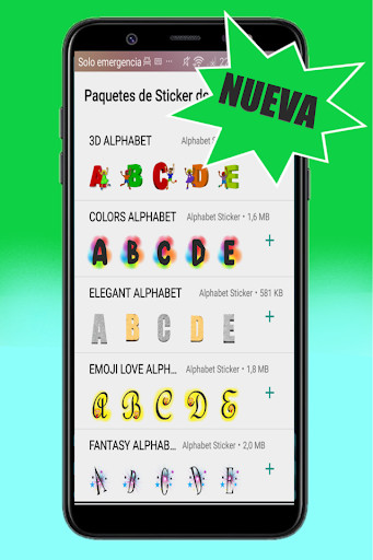 Run android online APK letters stickers app from MyAndroid or emulate letters stickers app using MyAndroid
