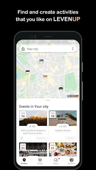 Run android online APK LEVENUP - Events and Friends from MyAndroid or emulate LEVENUP - Events and Friends using MyAndroid