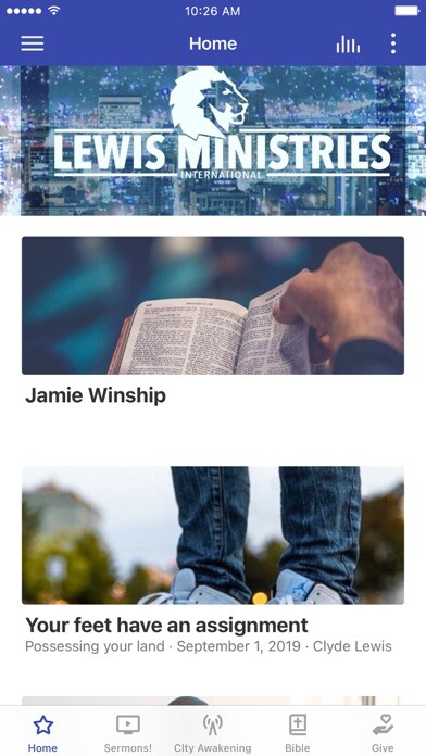 Emulate iPhone app Lewis Ministries Intil using MyAndroid