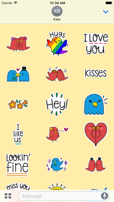Emulate iPhone app LGBT Love Stickers using MyAndroid