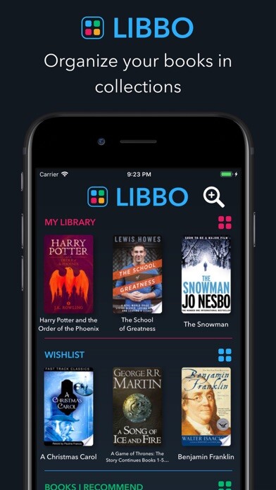 Emulate iPhone app Libbo - Your books, organized. using MyAndroid
