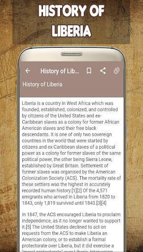 Run android online APK Liberia History from MyAndroid or emulate Liberia History using MyAndroid