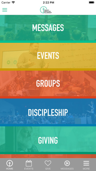 Emulate iPhone app Liberty Christian Fellowship using MyAndroid