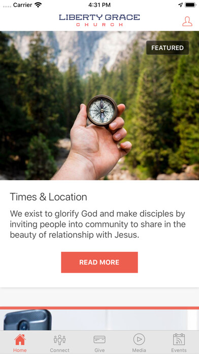 Emulate iPhone app Liberty Grace Church using MyAndroid