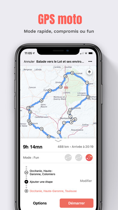 Emulate iPhone app Liberty Rider - GPS moto & SOS using MyAndroid