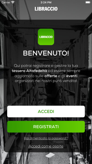 Emulate iPhone app Libraccio Negozi using MyAndroid