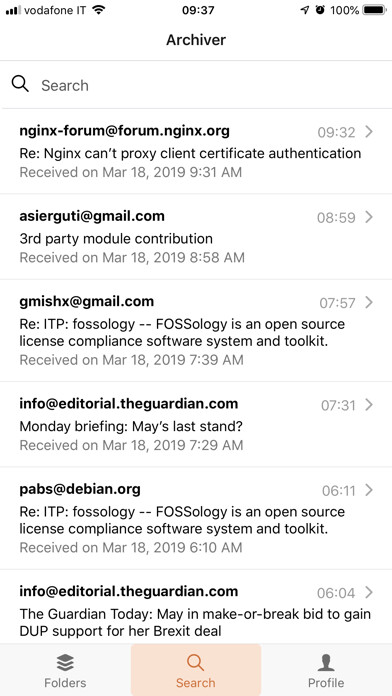 Emulate iPhone app Libraesva Email Archiver App using MyAndroid