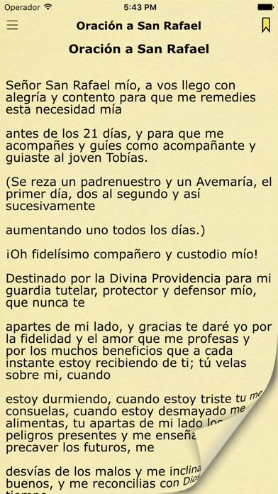 Emulate iPhone app Libro de Oración (Oraciones Católicas y Cristianas) Prayer Book in Spanish using MyAndroid