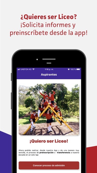 Emulate iPhone app Liceo ANIMAS using MyAndroid