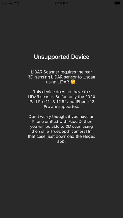 Emulate iPhone app LiDAR Scanner 3D using MyAndroid