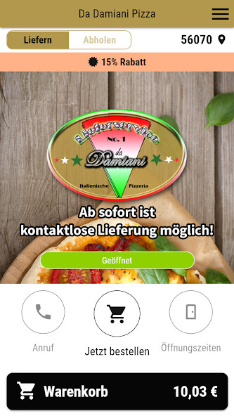 Run android online APK Lieferservice Da Damiani from MyAndroid or emulate Lieferservice Da Damiani using MyAndroid