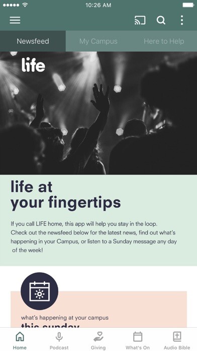 Emulate iPhone app LIFE - A Church to Call Home using MyAndroid Emulate iPhone app LIFE - A Church to Call Home using MyAndroid