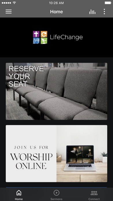 Emulate iPhone app LifeChange Community Church using MyAndroid