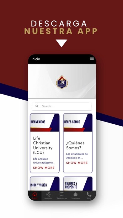 Emulate iPhone app Life Christian University using MyAndroid