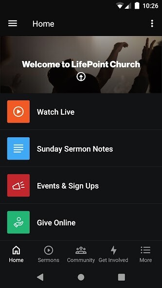 Emulate iPhone app LifePoint Church - SC using MyAndroid Emulate iPhone app LifePoint Church - SC using MyAndroid