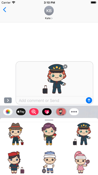 Emulate iPhone app Life Professions Stickers using MyAndroid
