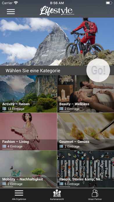Emulate iPhone app Lifestyle Zentralschweiz using MyAndroid