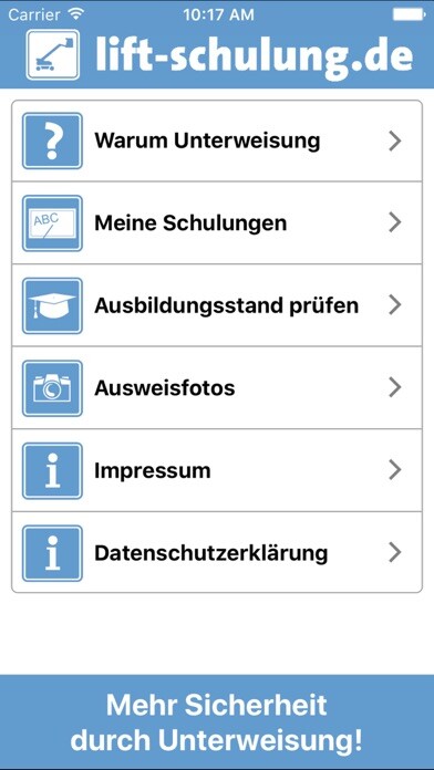 Emulate iPhone app Liftschulung using MyAndroid Emulate iPhone app Liftschulung using MyAndroid