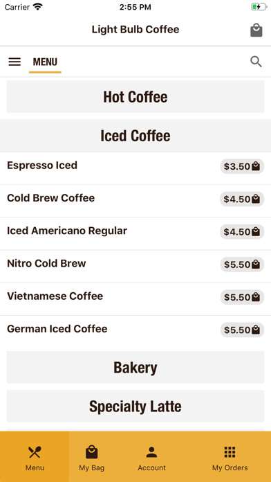 Emulate iPhone app Light Bulb Coffee using MyAndroid