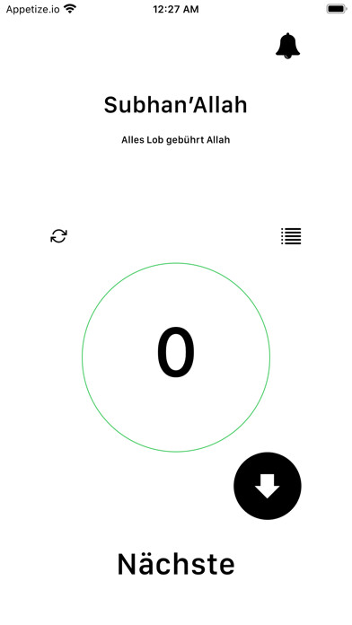 Emulate iPhone app Light Dhikr using MyAndroid Emulate iPhone app Light Dhikr using MyAndroid
