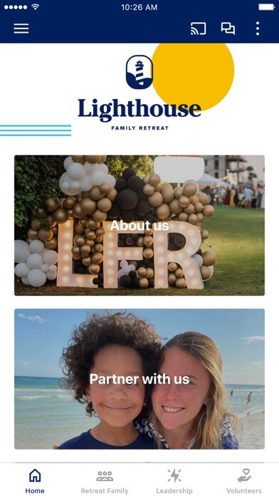 Emulate iPhone app Lighthouse Family Retreat using MyAndroid