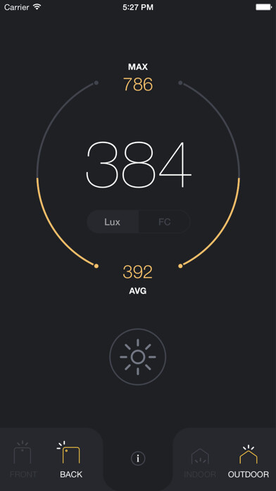 Emulate iPhone app Light Meter - lux and foot candle measurement tool using MyAndroid Emulate iPhone app Light Meter - lux and foot candle measurement tool using MyAndroid