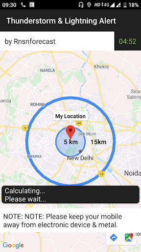 Run android online APK lightning strike alert with  lat-long from MyAndroid or emulate lightning strike alert with  lat-long using MyAndroid
