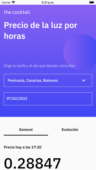 Emulate iPhone app Light pricing - Tarifa luz using MyAndroid Emulate iPhone app Light pricing - Tarifa luz using MyAndroid