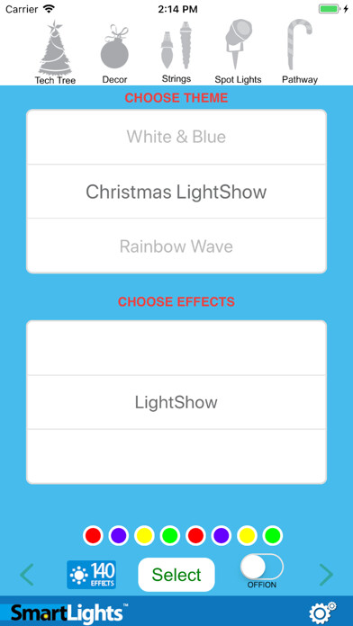 Emulate iPhone app LightShow®SmartLights using MyAndroid