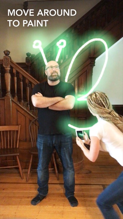 Emulate iPhone app LightSpace - 3D painting in AR using MyAndroid