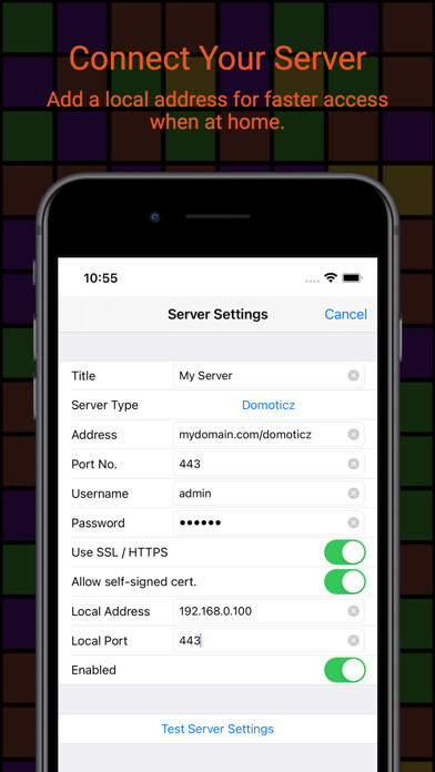 Emulate iPhone app Lights & Switches using MyAndroid