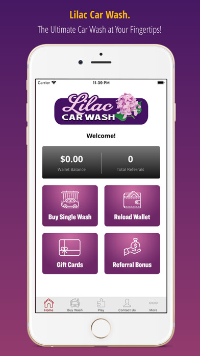 Emulate iPhone app Lilac Car Wash using MyAndroid