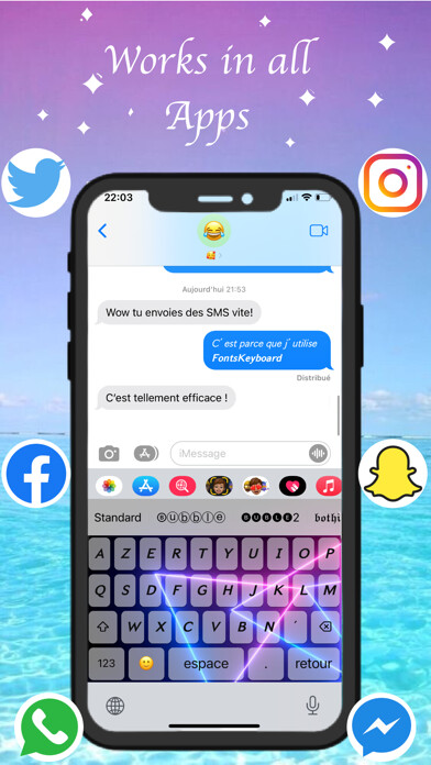 Emulate iPhone app Lili Keyboard - Fonts using MyAndroid