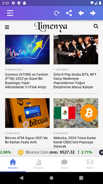 Run android online APK Limenya - Kripto Para Haber from MyAndroid or emulate Limenya - Kripto Para Haber using MyAndroid