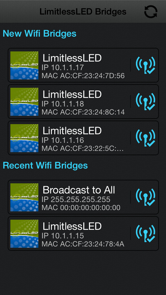 Emulate iPhone app LimitlessLED using MyAndroid
