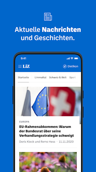 Emulate iPhone app Limmattaler Zeitung News using MyAndroid