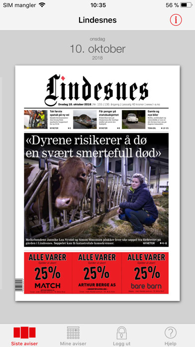 Emulate iPhone app Lindesnes eAvis using MyAndroid Emulate iPhone app Lindesnes eAvis using MyAndroid