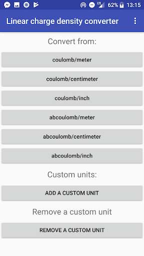Run android online APK Linear charge density converter from MyAndroid or emulate Linear charge density converter using MyAndroid Run android online APK Linear charge density converter from MyAndroid or emulate Linear charge density converter using MyAndroid