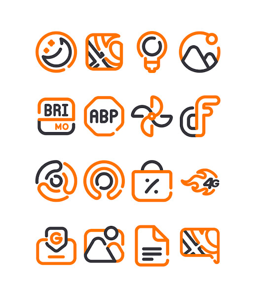 Run android online APK Lineblack - Orange icon Pack from MyAndroid or emulate Lineblack - Orange icon Pack using MyAndroid