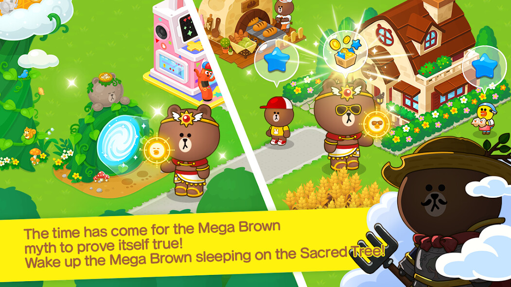 Emulate iPhone app LINE BROWN FARM using MyAndroid