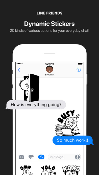 Emulate iPhone app LINE FRIENDS Dynamic Stickers using MyAndroid