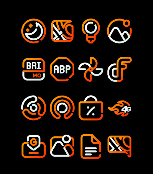 Run android online APK Lines Orange - Icon Pack from MyAndroid or emulate Lines Orange - Icon Pack using MyAndroid