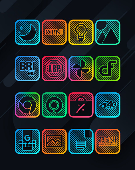 Run android online APK Lines Square - Neon icon Pack from MyAndroid or emulate Lines Square - Neon icon Pack using MyAndroid