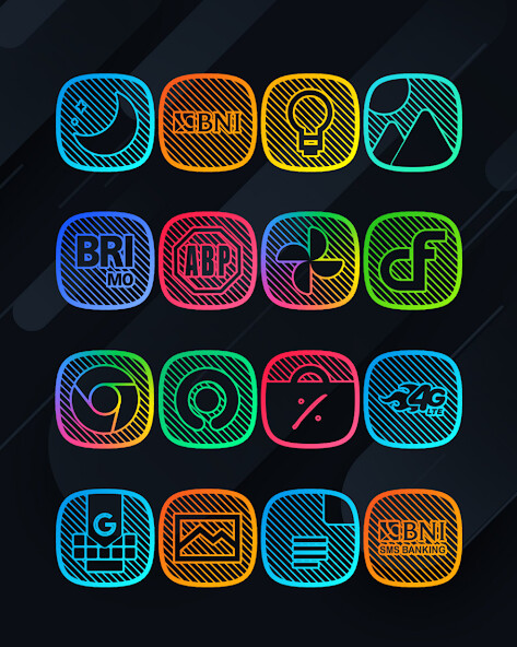 Run android online APK Lines Squircle - Neon Icon Pac from MyAndroid or emulate Lines Squircle - Neon Icon Pac using MyAndroid