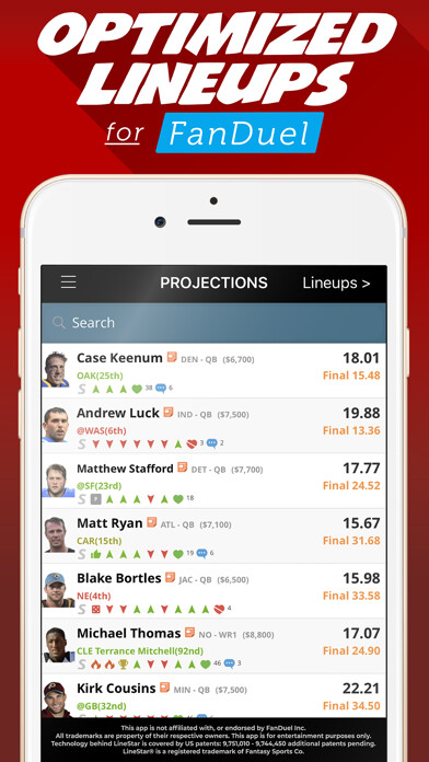 Emulate iPhone app LineStar for FanDuel DFS using MyAndroid Emulate iPhone app LineStar for FanDuel DFS using MyAndroid